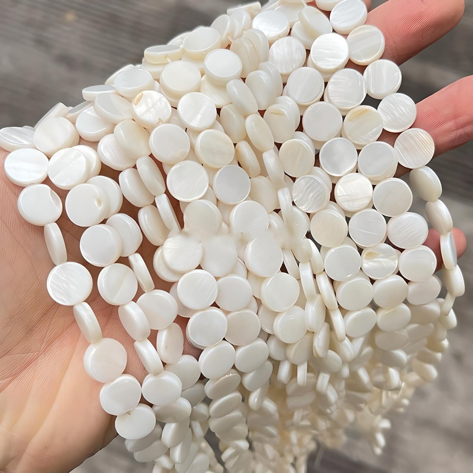 Flat Freshwater Shell Beads