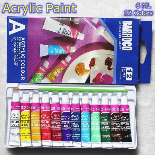 Craft Paint - Set of 6, Pastel Colors