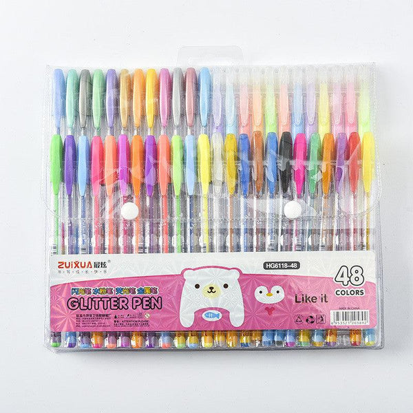 ZuiXua 48 Colors Gel Pens Set Color Glitter Pens Gift For Kids Drawing 
