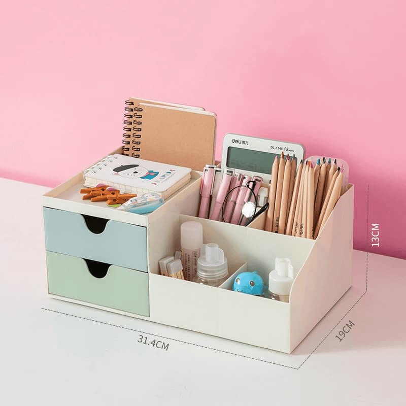 Acrylic Office Desk Supplies and Accessories,clear Desk stationary  organizer with Drawers, Pen and Pencil Holder,Desktop Organization