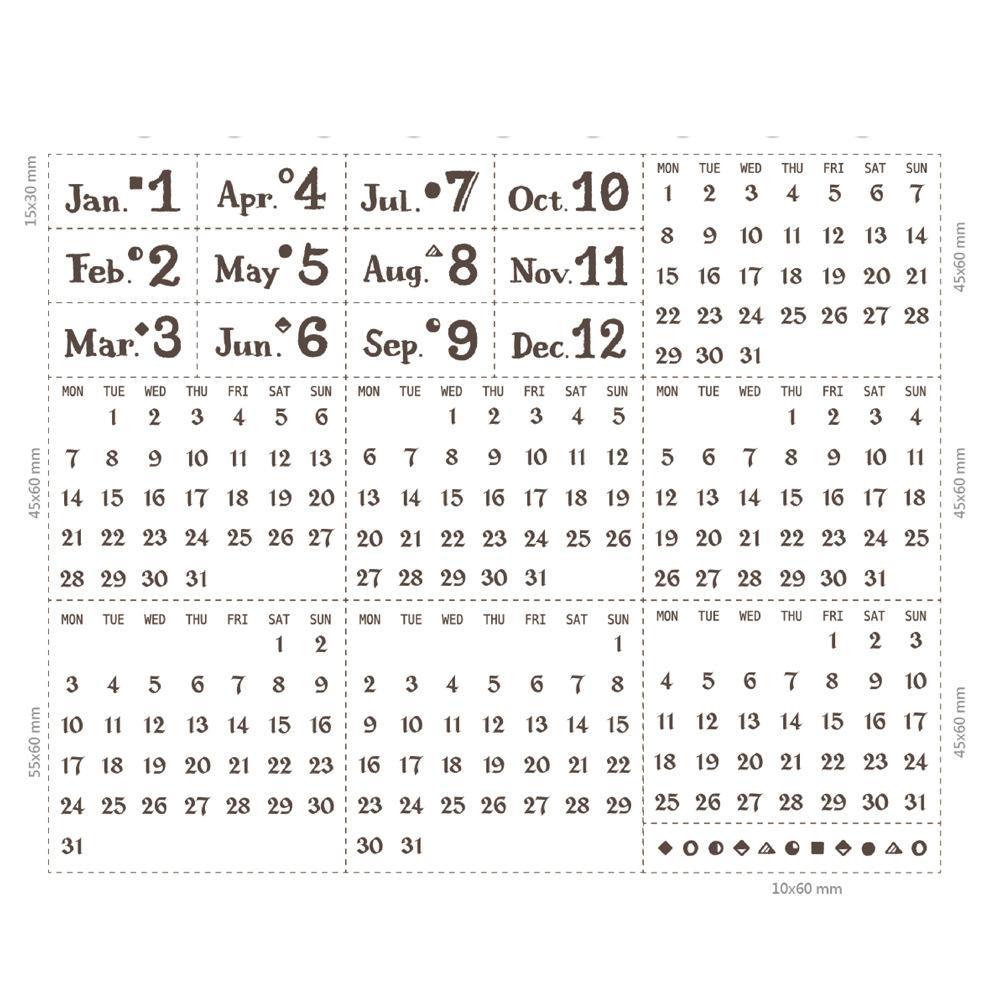 Perpetual Calendar Stamp Set for Bullet Journal