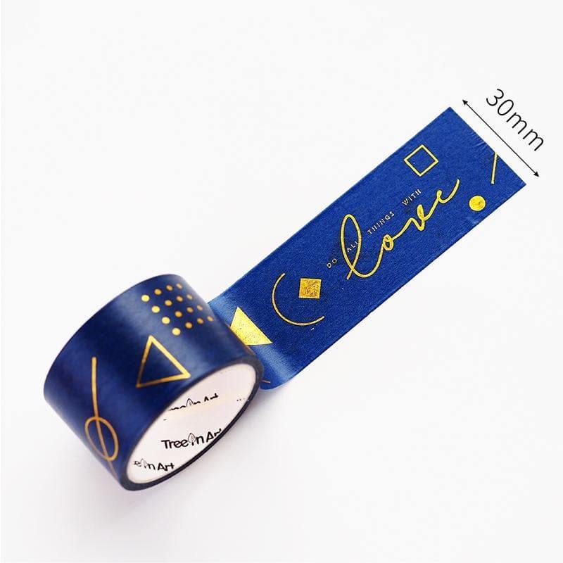 Gold Foil Washi Tape - Blue