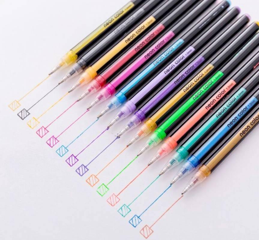 Neon Color Gel Pen Set - Metal, Pastel, Highlighter, and Glitter, Artiful  Boutique