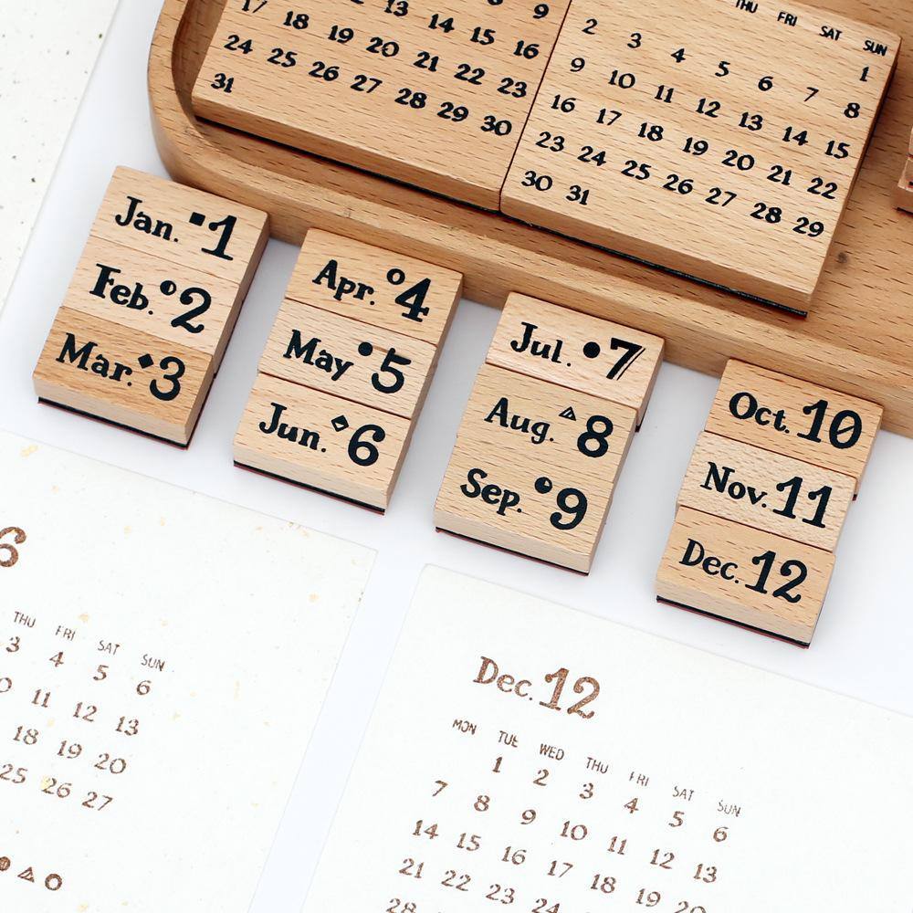 Decorative Stamps - Perpetual Calendar Stamp Set for Bullet Journal -