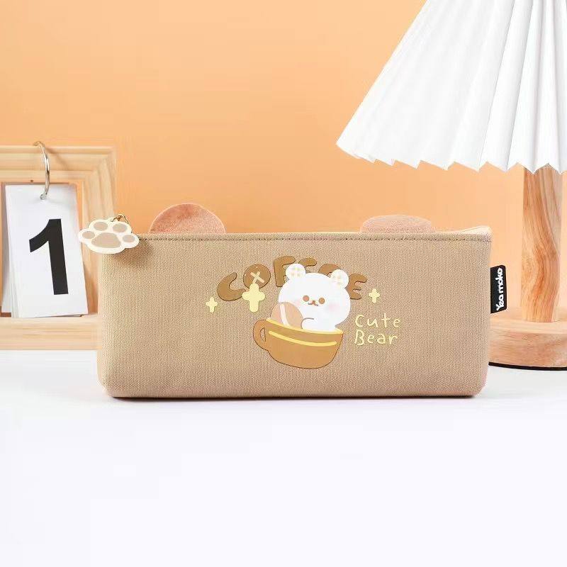 Pencil Cases - Pencil Case - Kawaii Cute Bear - Light Coffee