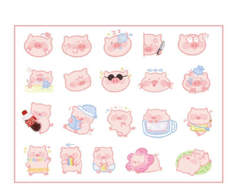 Cute Kawaii Stickers, Cute Sticker Sheets, Yellow Stickers, Pink